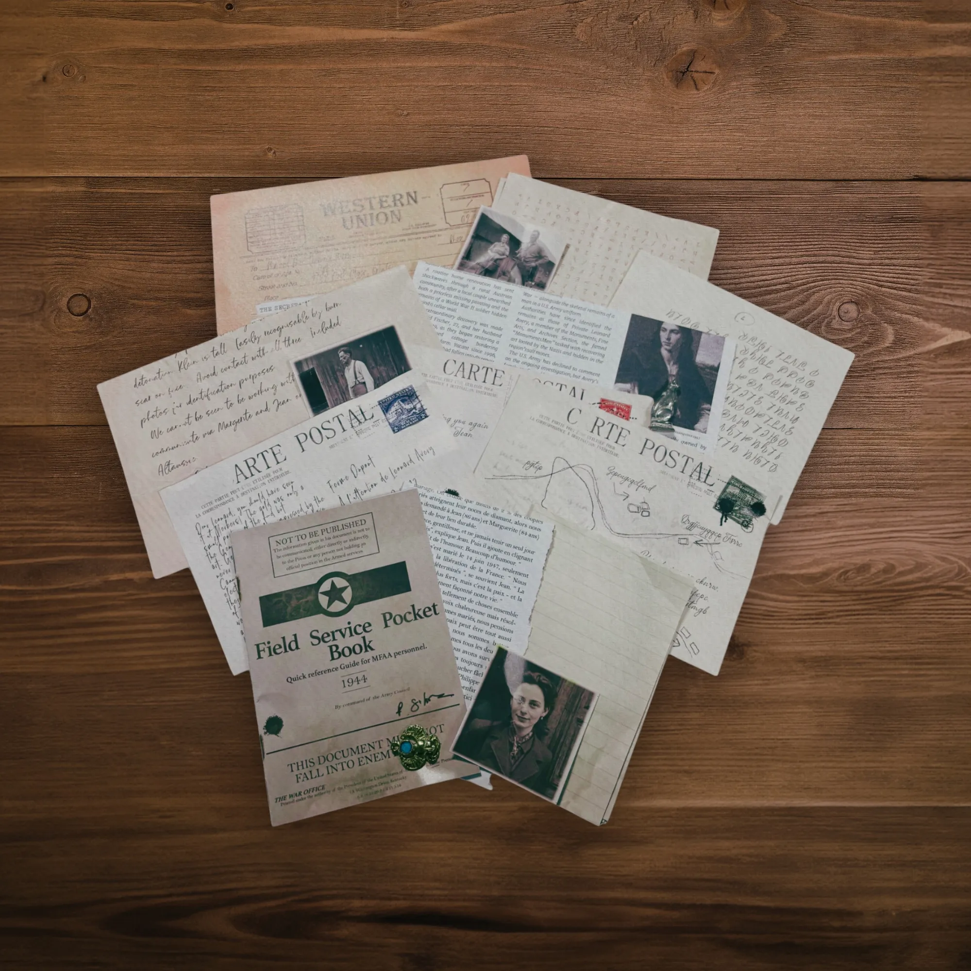 Shadows in the Gallery — Western Union telegram, theatre postcards and the officer's field service pocket book